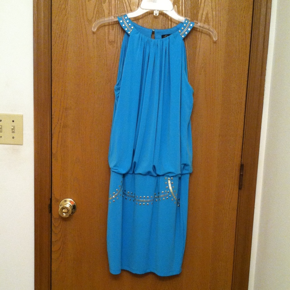 THALIA SODI SMALL WOMENS BLUE DRESS LINED